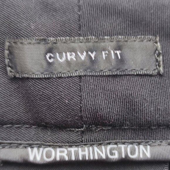 Worthington dress pants women's size 12 black curvy fit wide leg open - Picture 7 of 16